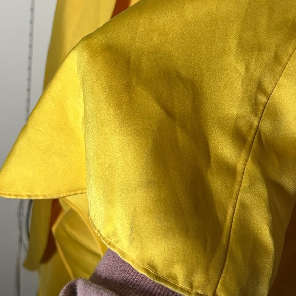 Zac Posen Strapless Yellow Satin Gown, Tulip Like Skirt, Flawed, Size 12 - Picture 16 of 17